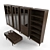 Modern Director Shelves and Table 3D model small image 1