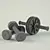 Home Fitness Equipment: Roller & Dumbbells 3D model small image 2