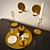 Sleek Steel Candle Holders & Tray 3D model small image 2