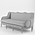 Regal Charm: ARTEARREDO Diner du Roi CHLOE Sofa 3D model small image 3