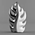 Eterna Ceramics Glossy White Silver Statuette 3D model small image 1