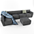 Comfortable Velvet Sofa 3D model small image 2