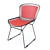 Sleek Leather Bertoia Chair 3D model small image 1