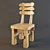  Rustic Wooden Chair 3D model small image 1
