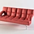 Versatile Sofa Fantasy: Adjustable Backrest, Sleek Metal Base 3D model small image 1