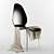 Chrome-legged Plastic Chair with Optional Fabric 3D model small image 1