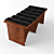 Wooden Bench with Leather Cushion 3D model small image 2