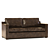 Davis Leather Queen Sofa 3D model small image 1