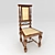 Vintage Walnut Desk Chair 3D model small image 1