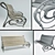 Elegant Wrought Iron Bench 3D model small image 2