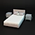 Elegant Bed and Nightstand Set 3D model small image 1