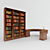 Title: Classic Bay Window Bookshelf & Desk 3D model small image 1