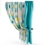 Elegant Turquoise Velvet Curtains - 2.8m Wide 3D model small image 1