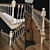 Classic Oak Staircase 3D model small image 2