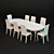 Elegant Dining Set with Chairs 3D model small image 1