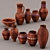 Handcrafted Clay Vases 3D model small image 2