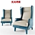 Bicolor Sky Wing Chair 3D model small image 1