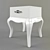 Sleek White Gloss Nightstand 3D model small image 1