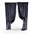 Elegant Blue Curtains 3D model small image 1