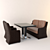 Cozy Cafe Furniture Set 3D model small image 1