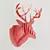 Title: Elegant Deer Head Wall Decor
Description: If needed, the product description can be translated from Russian. The elegant deer head wall decor 3D model small image 2