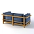 Compact and Stylish Sofa 3D model small image 2