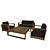 Meridiani Open Air Garden Set: Sofa, Chair & Table 3D model small image 2