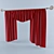 Luxurious Red Silk Curtains 3D model small image 1