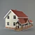 Cozy Two-Story Cottage - 9x9m 3D model small image 1