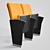 Elevate Theater Experience with Vibrant Orange Chairs 3D model small image 1