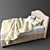 Elegant Nail-Trimmed Bed 3D model small image 3