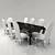 Classic 8-Seater Dining Set 3D model small image 1