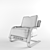 Cozy Cushioned Flyer Armchair 3D model small image 3