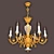 Elegant Bronze Chandelier 3D model small image 1