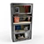 Industrial Loft Style Bookcase with Storage Boxes and Decorative Elements 3D model small image 1