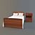 Kids Bed and Nightstand Set 3D model small image 2