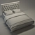 Modern Fabric Bed: Contemporary Design 3D model small image 3