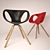 Sleek Metal and Foam Chair 3D model small image 1