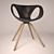 Sleek Metal and Foam Chair 3D model small image 2