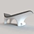 Ergonomic Wooden Lounger with Soft Seat 3D model small image 2