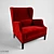 Elegant Chauffeuse Armchair 3D model small image 1