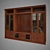 Luxury Wood Library Cabinets 3D model small image 1