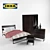 Modern Bedroom Furniture Set with Wardrobe, Bed, Dresser, and Nightstand 3D model small image 1