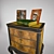 French Style Black and Cherry Bedside Chest 3D model small image 3
