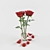 Elegant Roses in a Vase 3D model small image 2