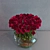 Romantic Rose Bouquet in Glass Vase 3D model small image 2