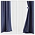 Luxurious Taffeta Curtains 3D model small image 3