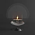 Art Flame Circle Bio Fireplace 3D model small image 2