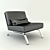 Modern Stainless Wood Leather Chair 3D model small image 1