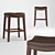 Elegant Leather Bar Stool 3D model small image 1